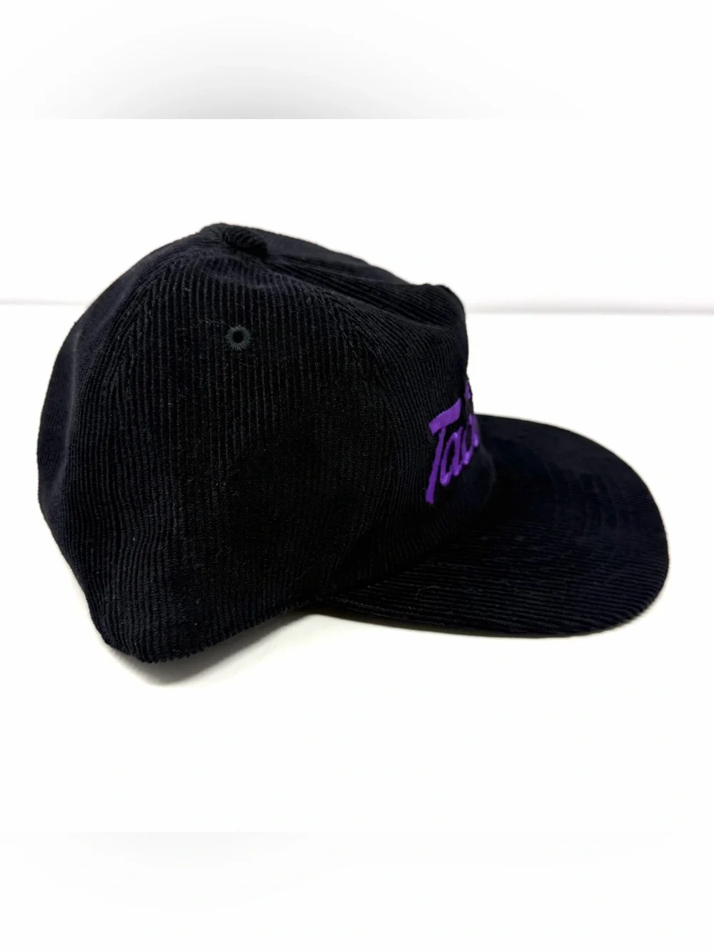 Taco Bell Liv Mas Corduroy Script Logo Retro Baseball Cap Snapback Hat Black NEW